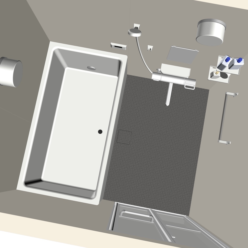 3Dバスルーム(CLIPSTUDIOPAINT用)