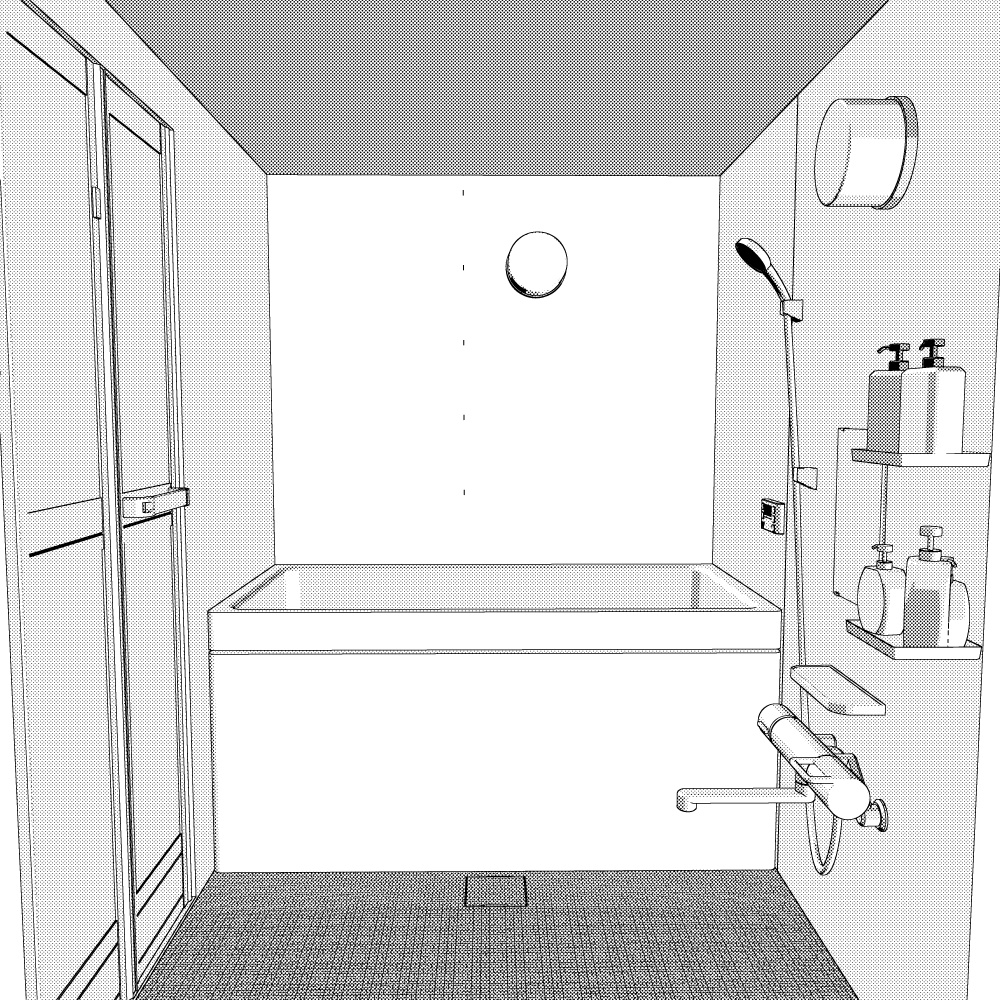 3Dバスルーム(CLIPSTUDIOPAINT用)