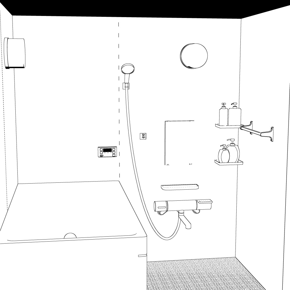 3Dバスルーム(CLIPSTUDIOPAINT用)