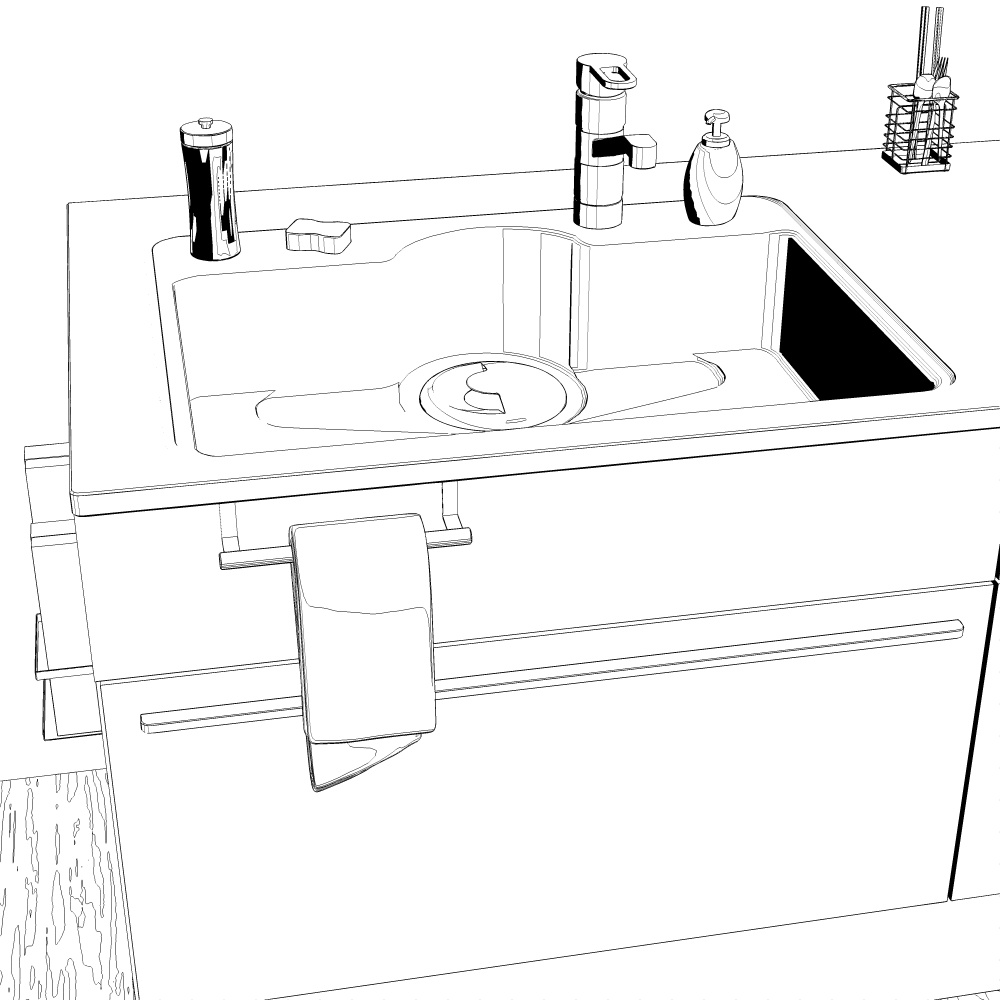 3Dキッチン・台所(CLIPSTUDIOPAINT用)