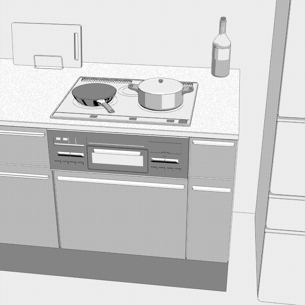 3Dキッチン・台所(CLIPSTUDIOPAINT用)