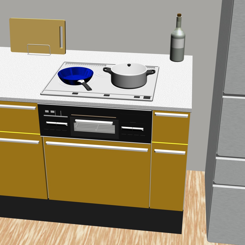 3Dキッチン・台所(CLIPSTUDIOPAINT用)