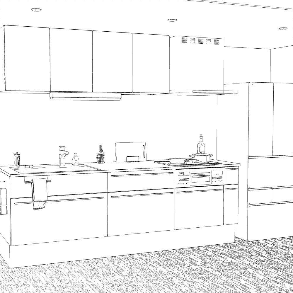 3Dキッチン・台所(CLIPSTUDIOPAINT用)