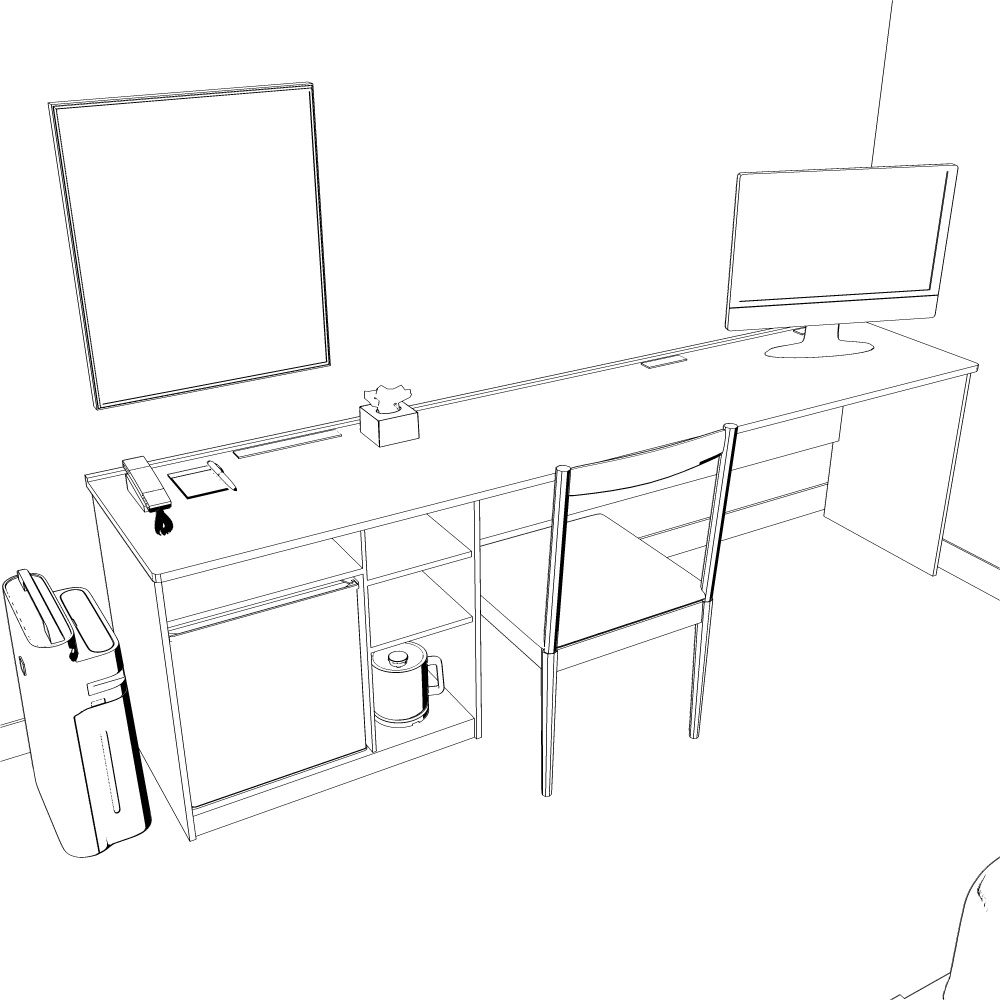 3Dビジネスホテル(CLIPSTUDIOPAINT用)