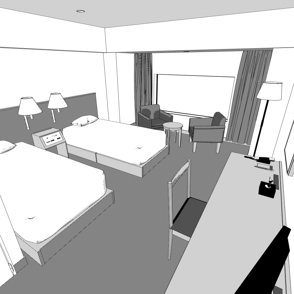 3Dビジネスホテル(CLIPSTUDIOPAINT用)