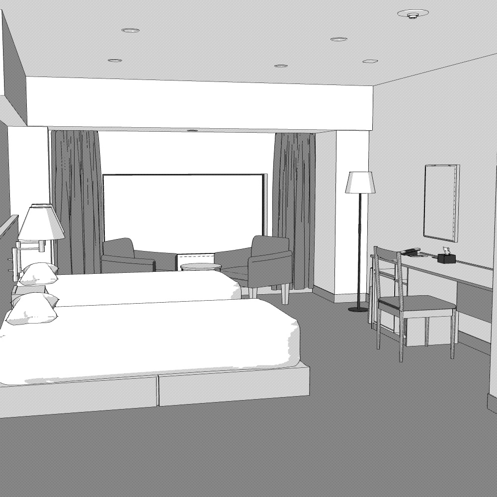 3Dビジネスホテル(CLIPSTUDIOPAINT用)