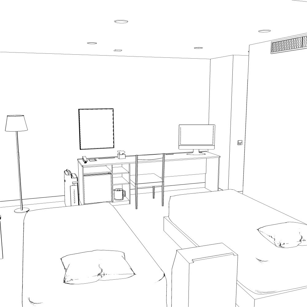 3Dビジネスホテル(CLIPSTUDIOPAINT用)