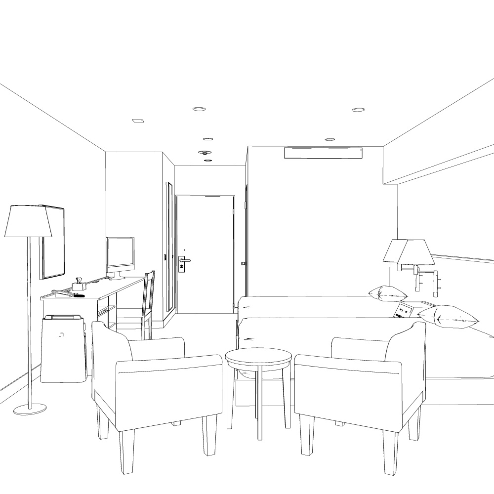 3Dビジネスホテル(CLIPSTUDIOPAINT用)