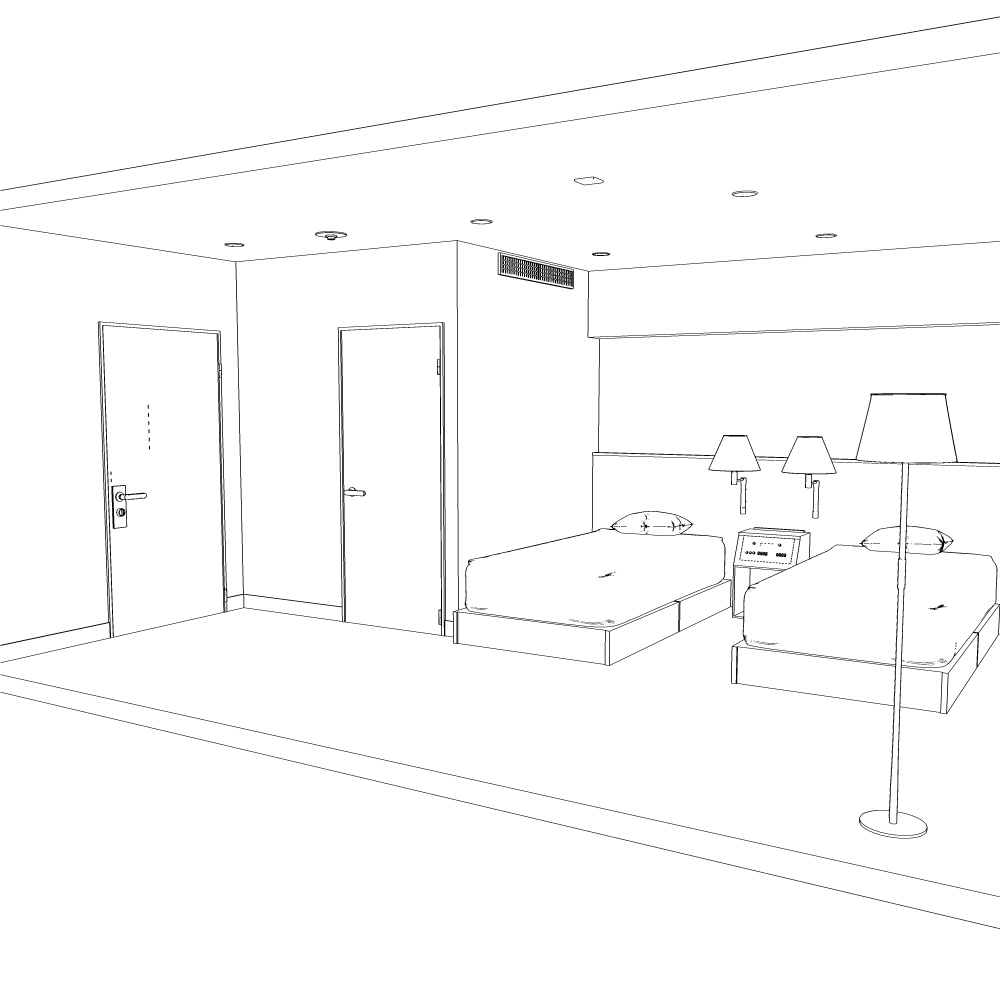 3Dビジネスホテル(CLIPSTUDIOPAINT用)