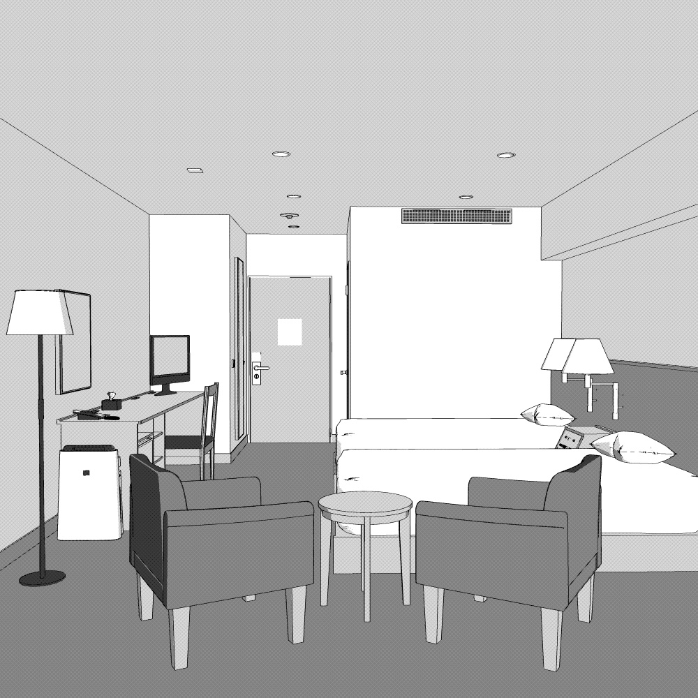 3Dビジネスホテル(CLIPSTUDIOPAINT用)