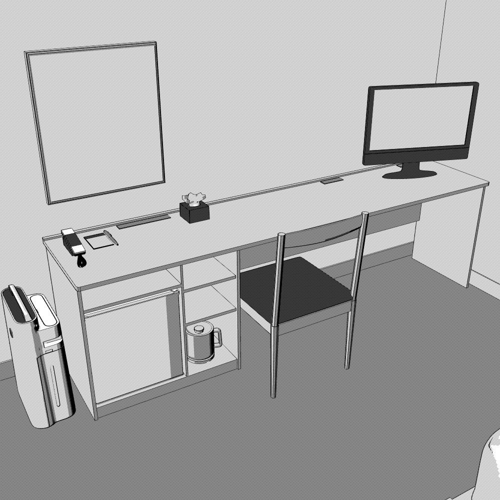 3Dビジネスホテル(CLIPSTUDIOPAINT用)