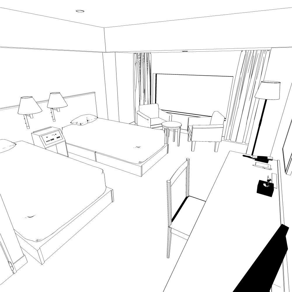 3Dビジネスホテル(CLIPSTUDIOPAINT用)