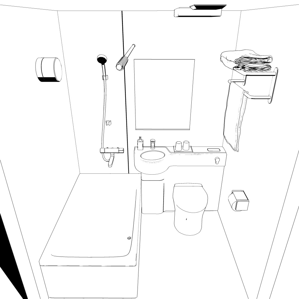 3Dユニットバス・トイレ(CLIPSTUDIOPAINT用)