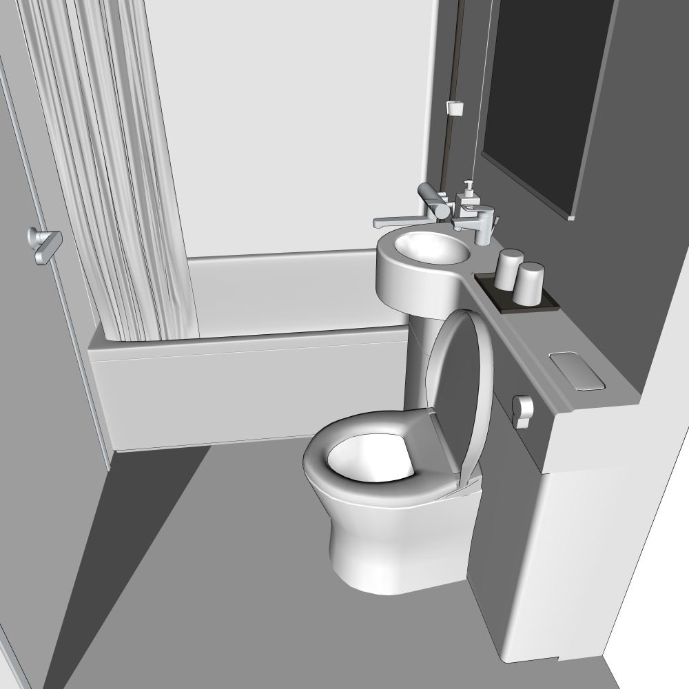 3Dユニットバス・トイレ(CLIPSTUDIOPAINT用)