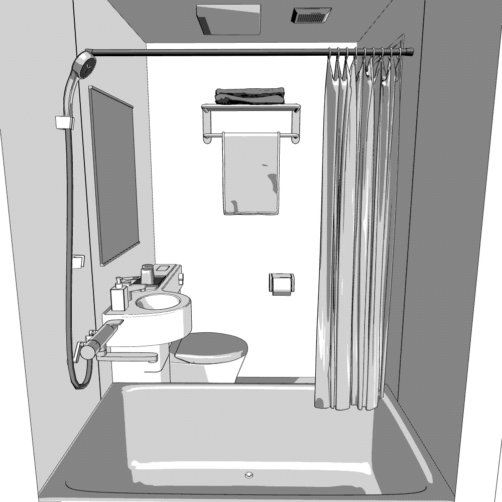 3Dユニットバス・トイレ(CLIPSTUDIOPAINT用)