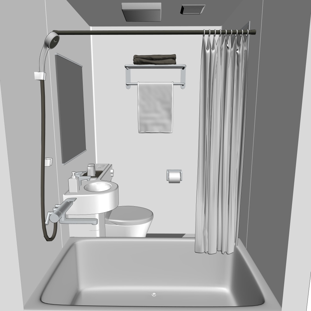 3Dユニットバス・トイレ(CLIPSTUDIOPAINT用)