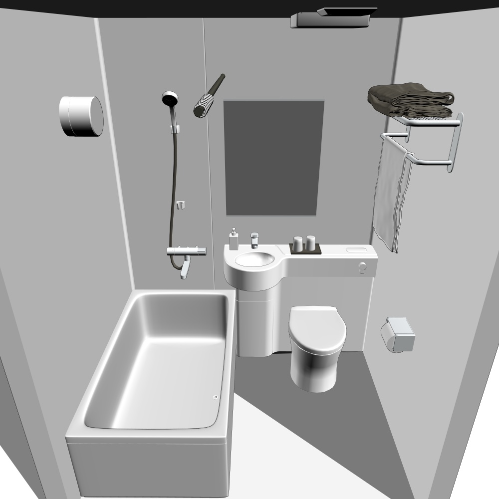 3Dユニットバス・トイレ(CLIPSTUDIOPAINT用)