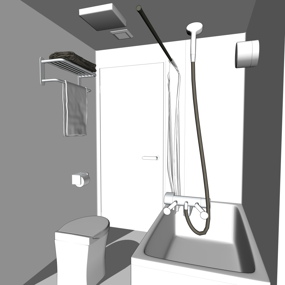 3Dユニットバス・トイレ(CLIPSTUDIOPAINT用)