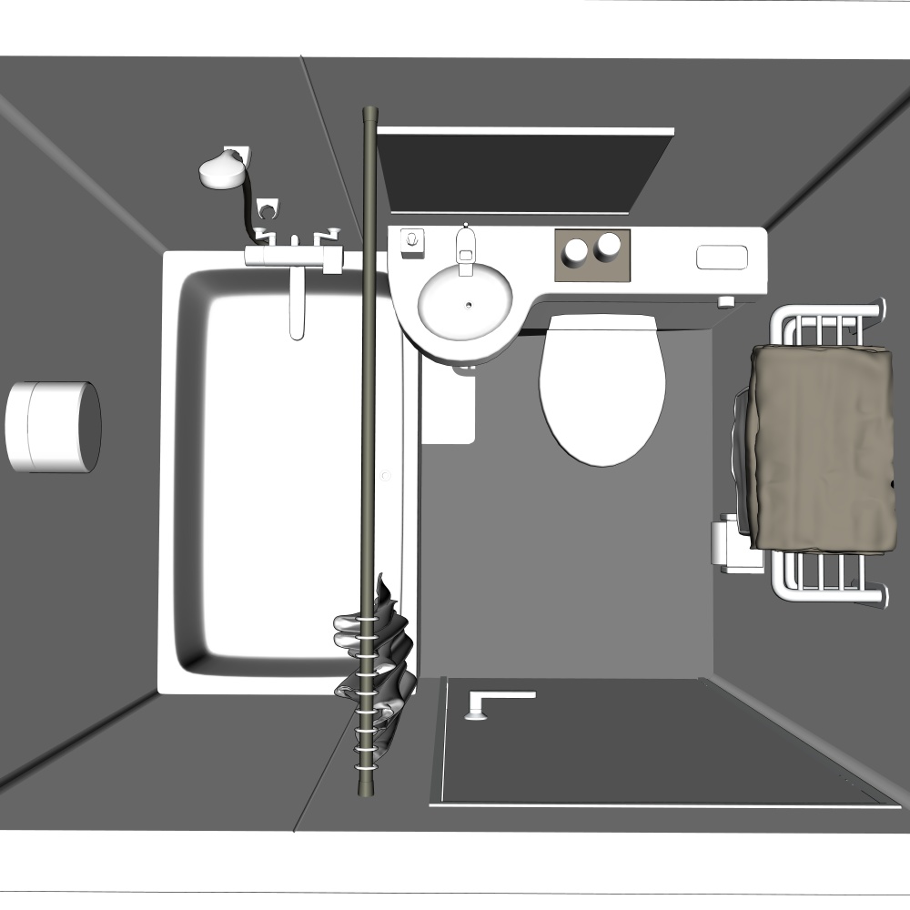 3Dユニットバス・トイレ(CLIPSTUDIOPAINT用)
