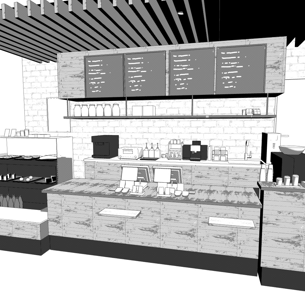 3Dカフェ・喫茶店(CLIPSTUDIOPAINT用)