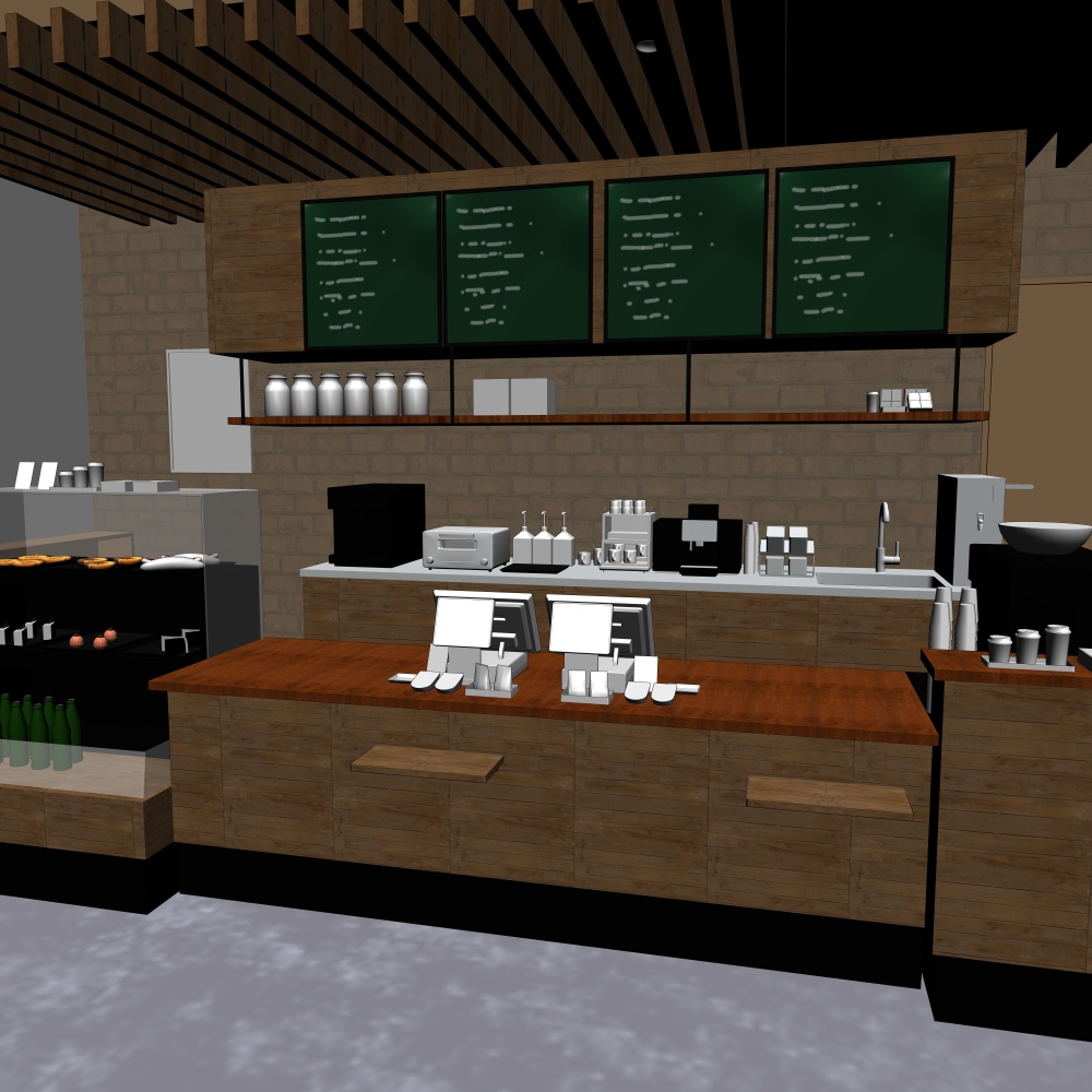 3Dカフェ・喫茶店(CLIPSTUDIOPAINT用)