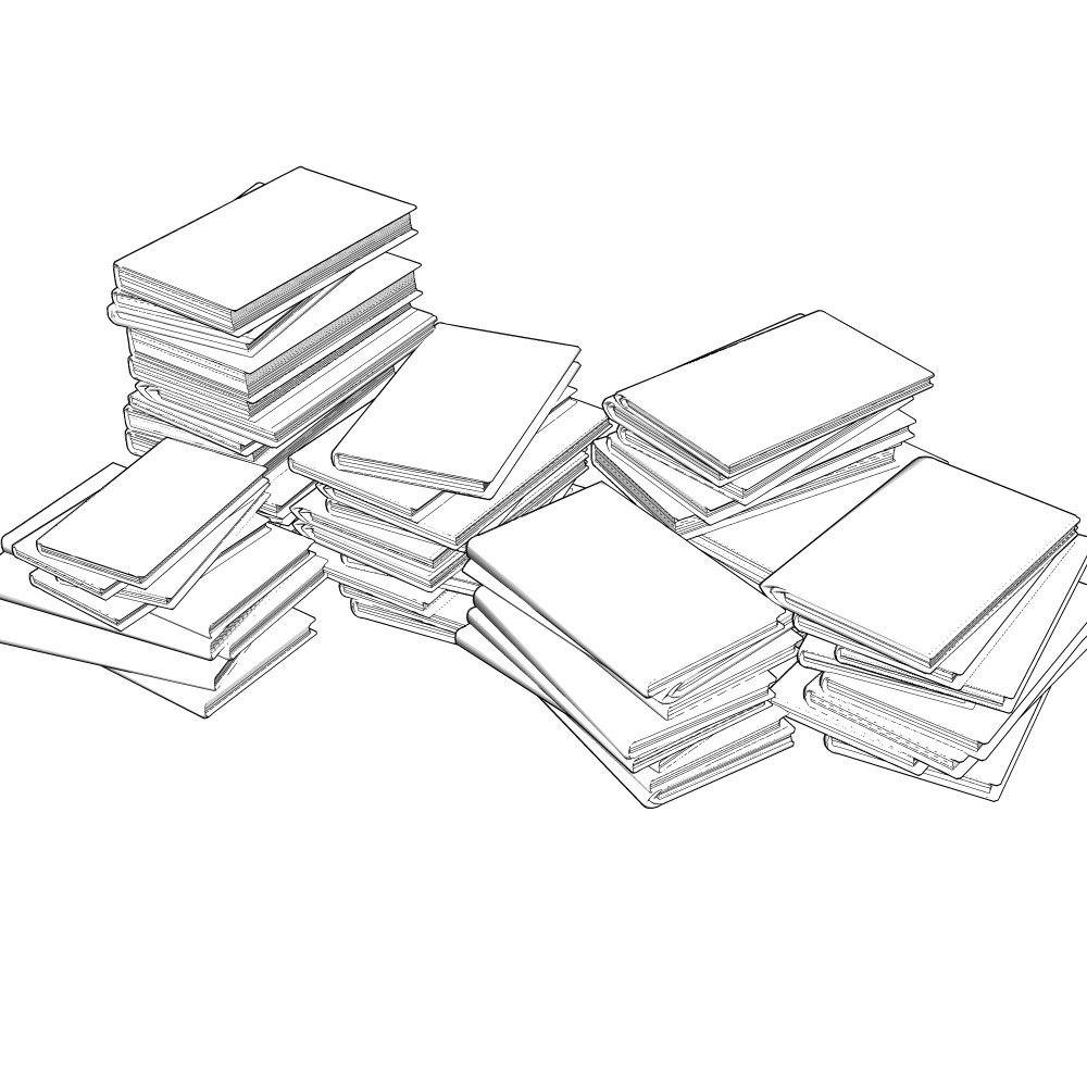 3D散らかしセット(本の山)