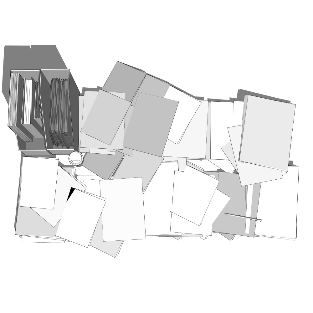 3D散らかしセット(紙の山)