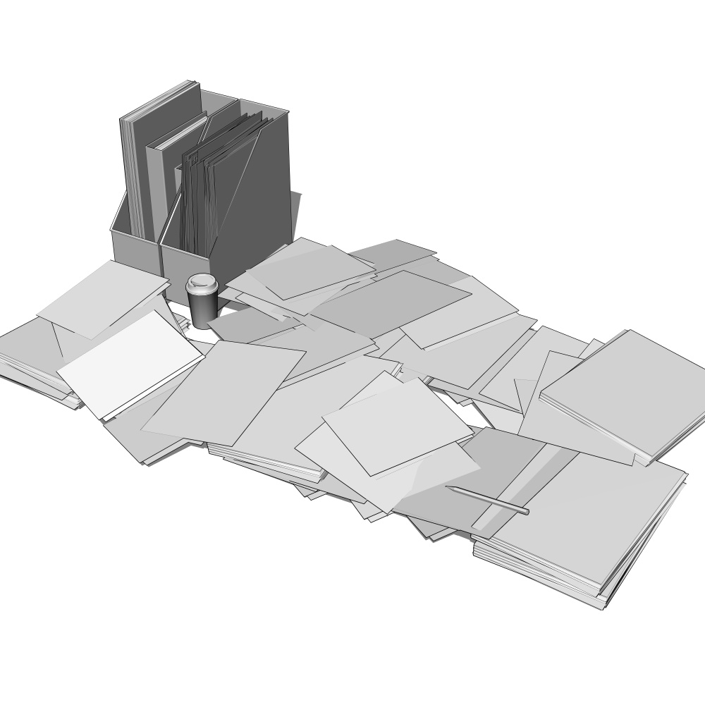 3D散らかしセット(紙の山)