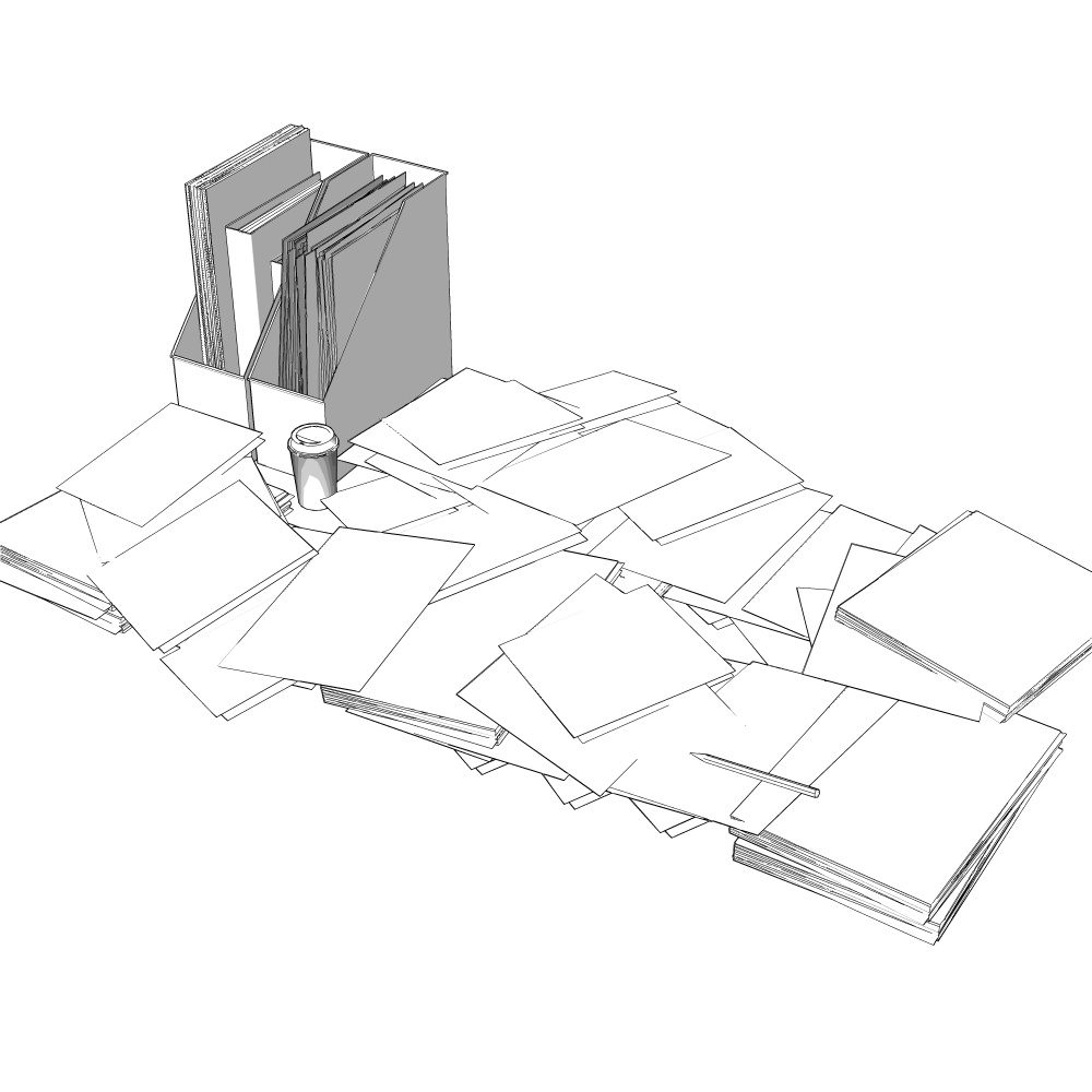 3D散らかしセット(紙の山)