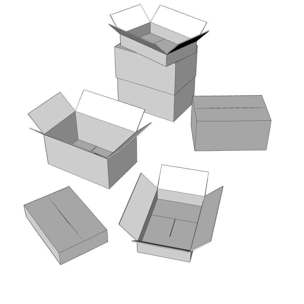 3Dダンボール(大小開閉4種類)