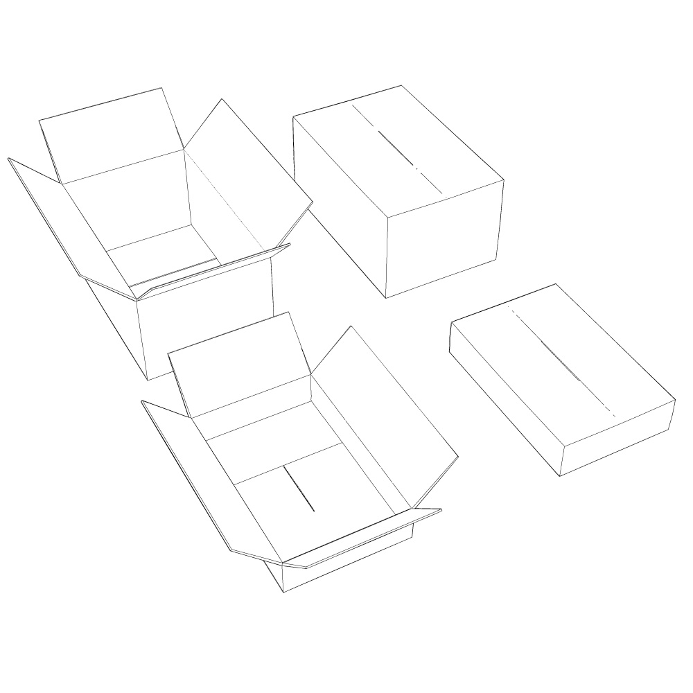 3Dダンボール(大小開閉4種類)