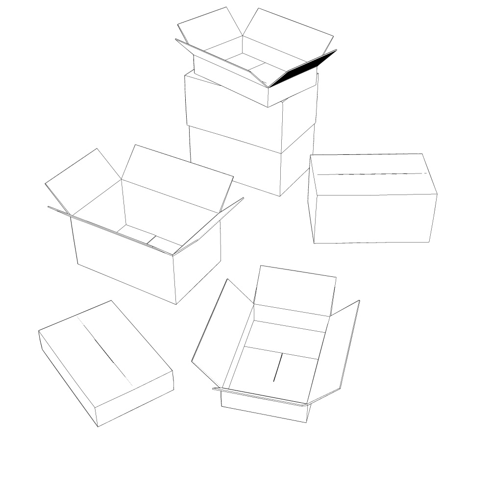 3Dダンボール(大小開閉4種類)