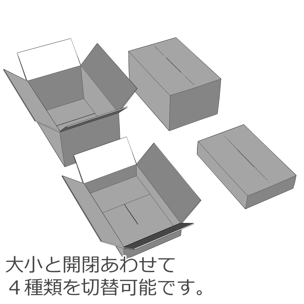 3Dダンボール(大小開閉4種類)