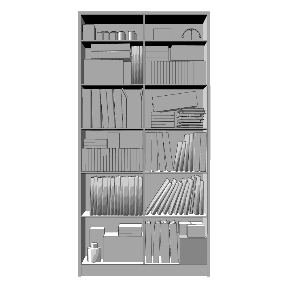 3D_本棚(乱雑)