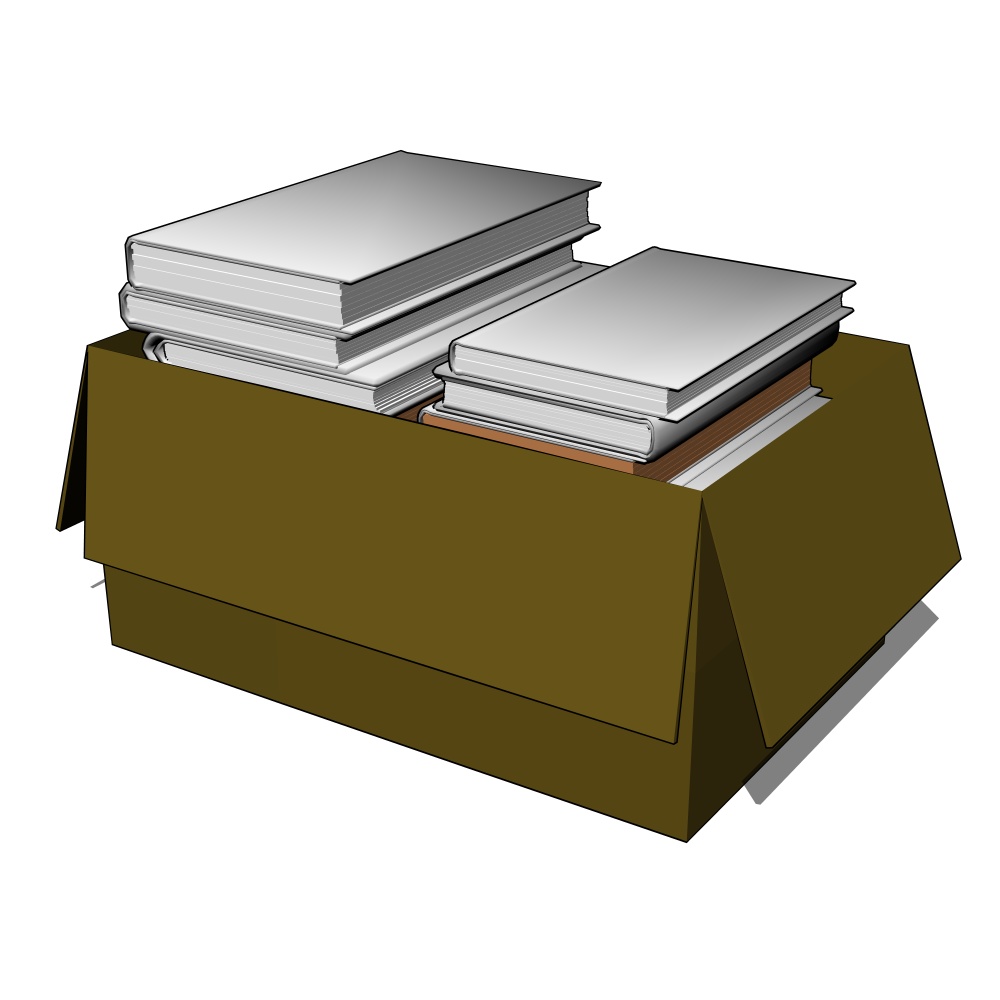 3D_本が詰まったダンボール