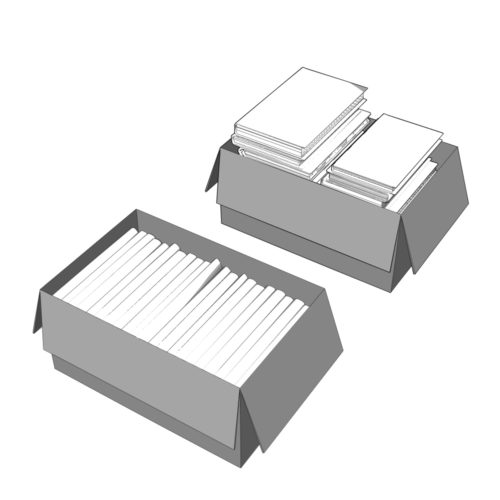 3D_本が詰まったダンボール