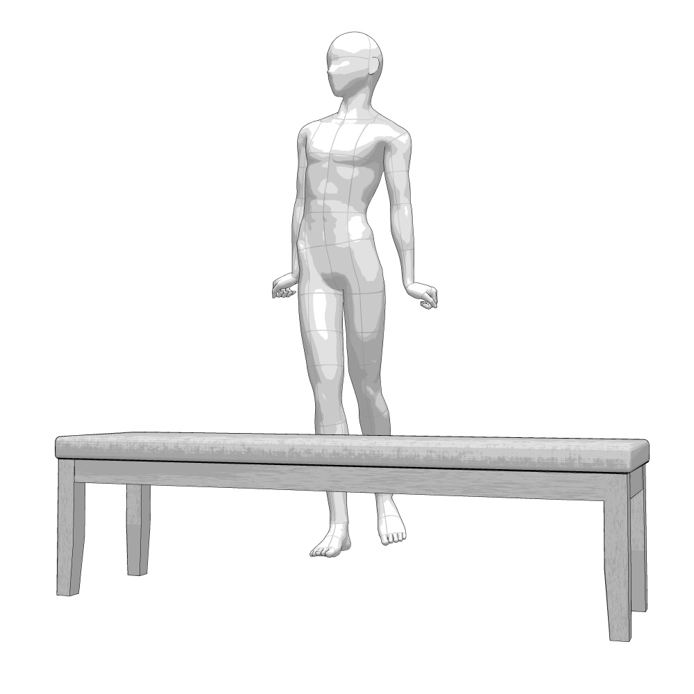 3D_リビングベンチ【クリスタ用素材】