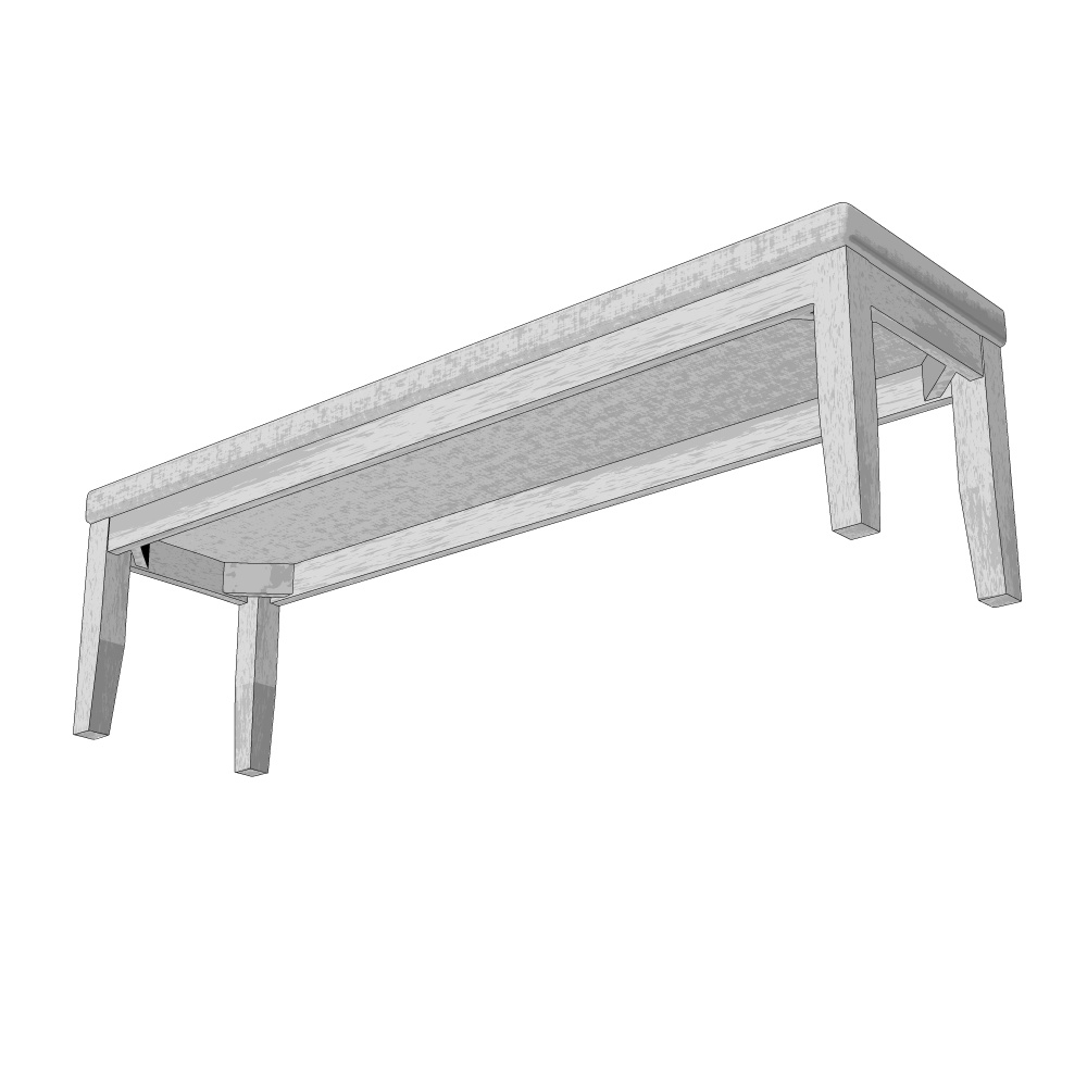 3D_リビングベンチ【クリスタ用素材】