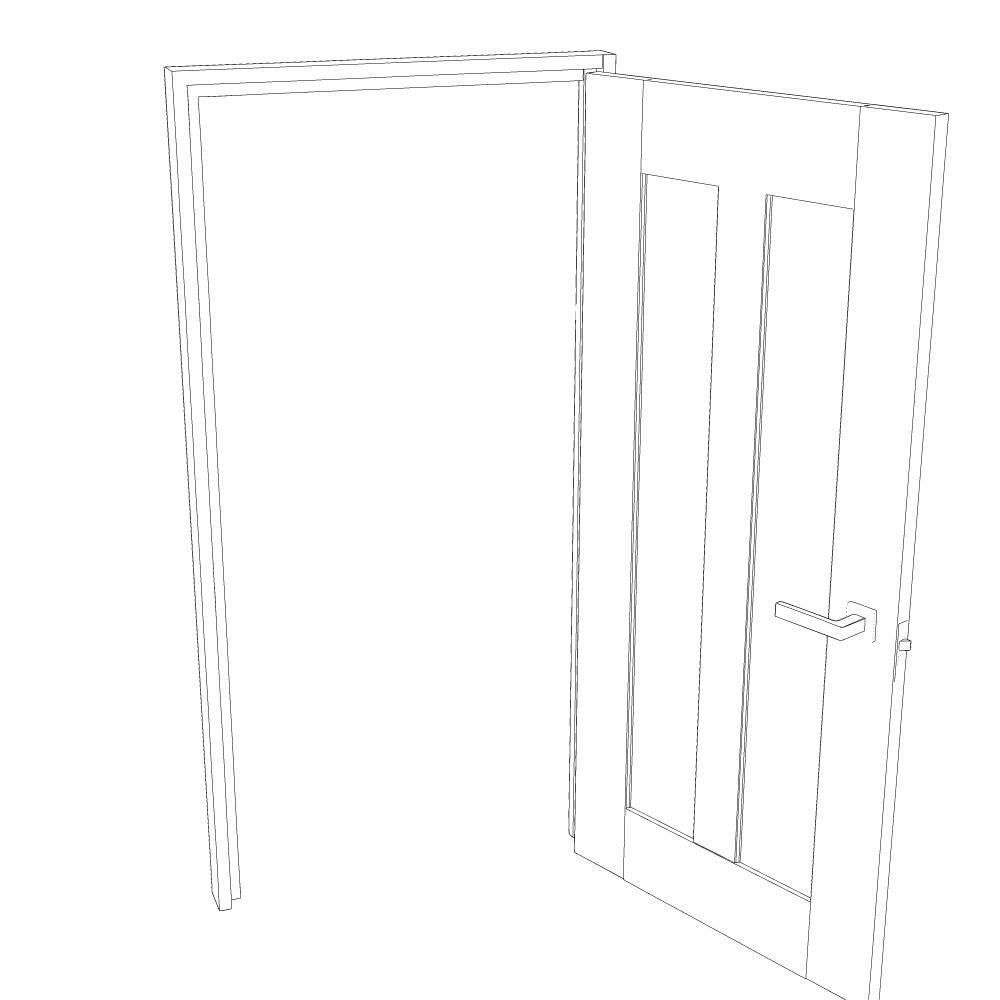 3D_リビングドア【クリスタ用素材】