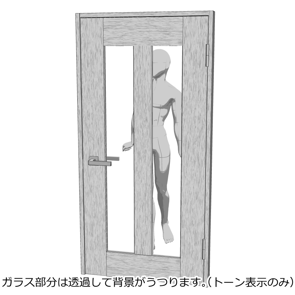 3D_リビングドア【クリスタ用素材】