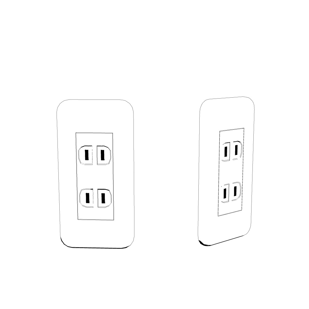 3D_コンセント【クリスタ用素材】