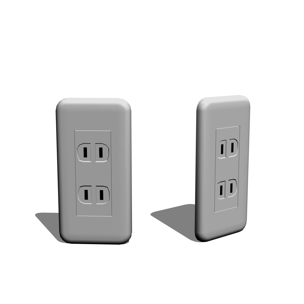 3D_コンセント【クリスタ用素材】