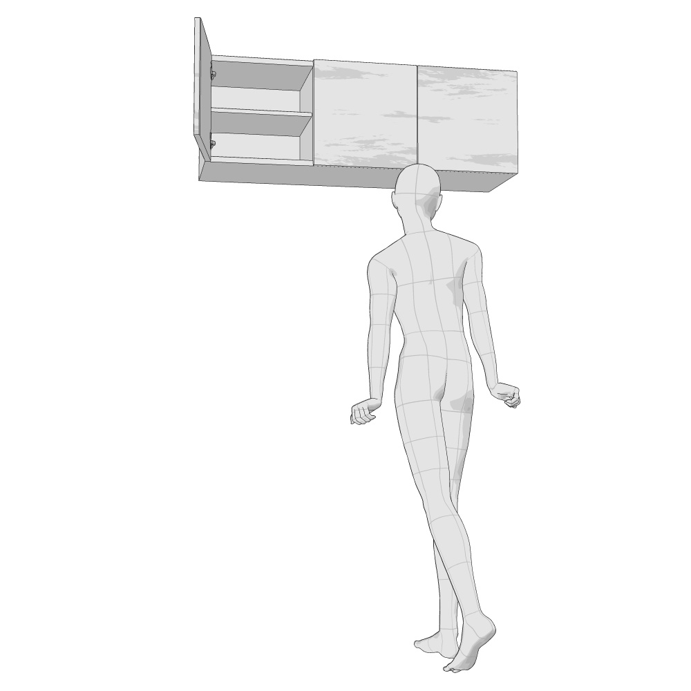 3D_キッチン収納棚【クリスタ用素材】