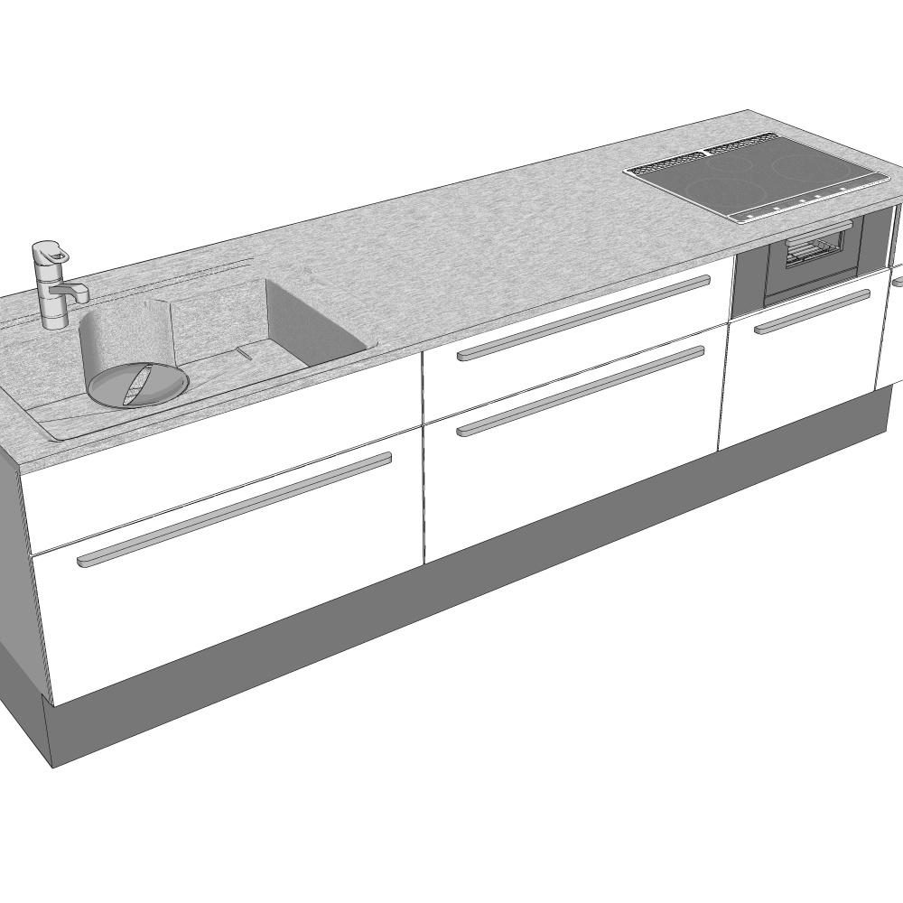 3D_システムキッチン【クリスタ用素材】