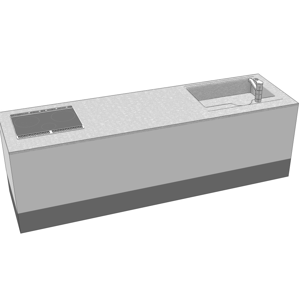 3D_システムキッチン【クリスタ用素材】