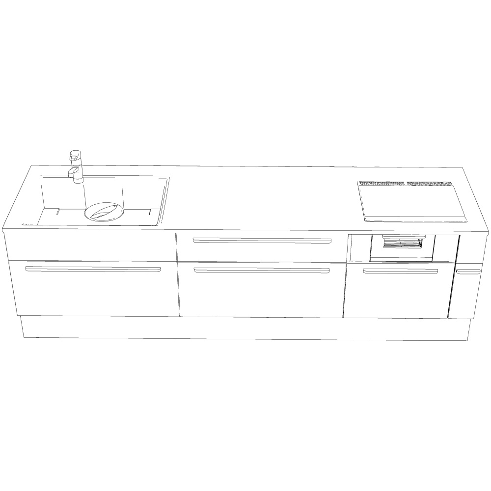 3D_システムキッチン【クリスタ用素材】