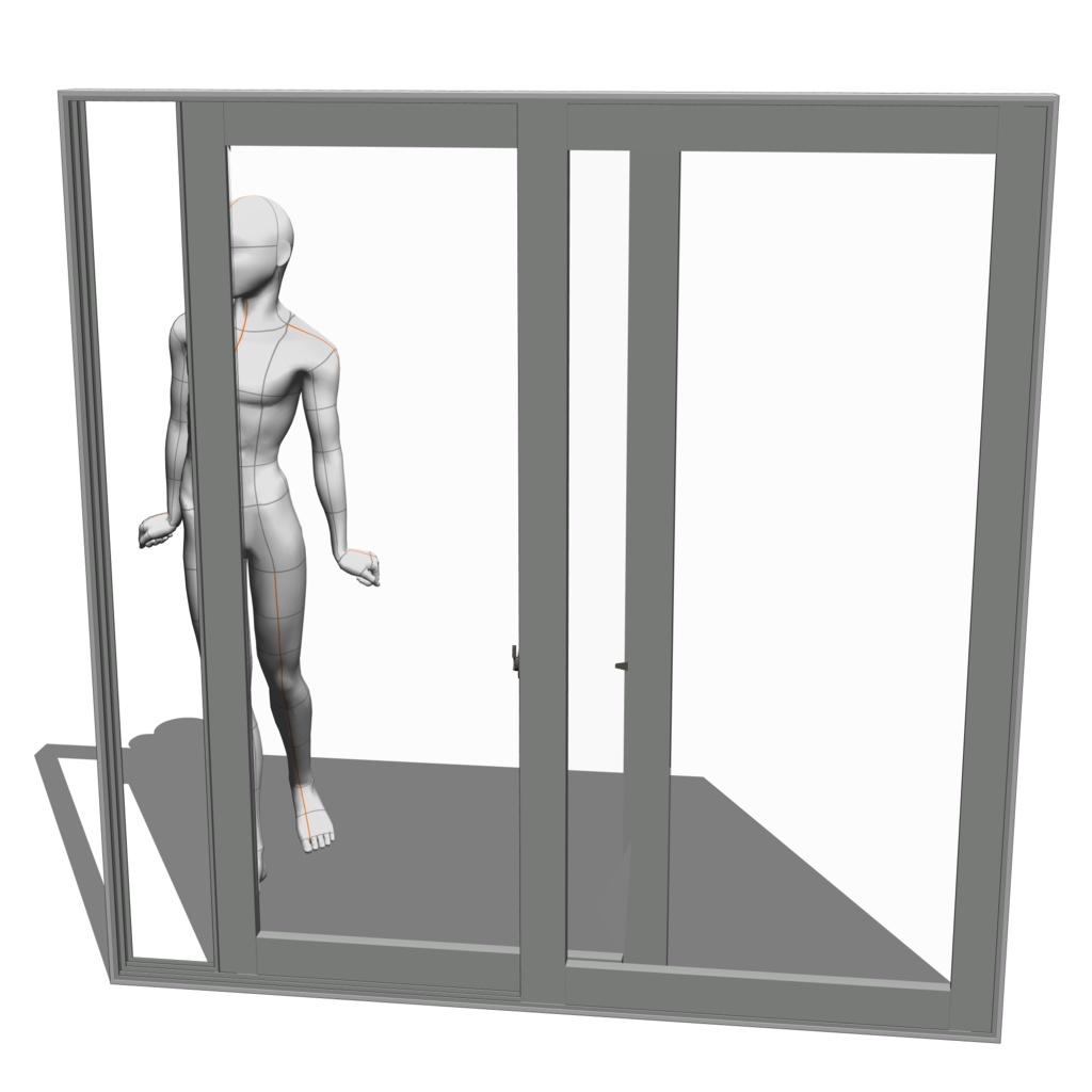 3D_スライド窓【クリスタ用素材】