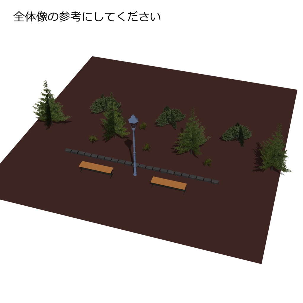 3D_公園のベンチ【クリスタ用素材】