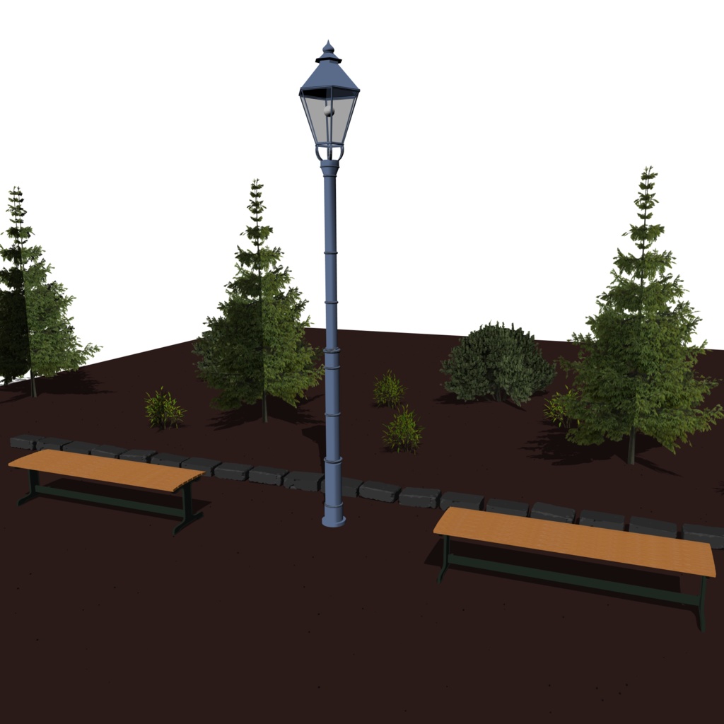 3D_公園のベンチ【クリスタ用素材】
