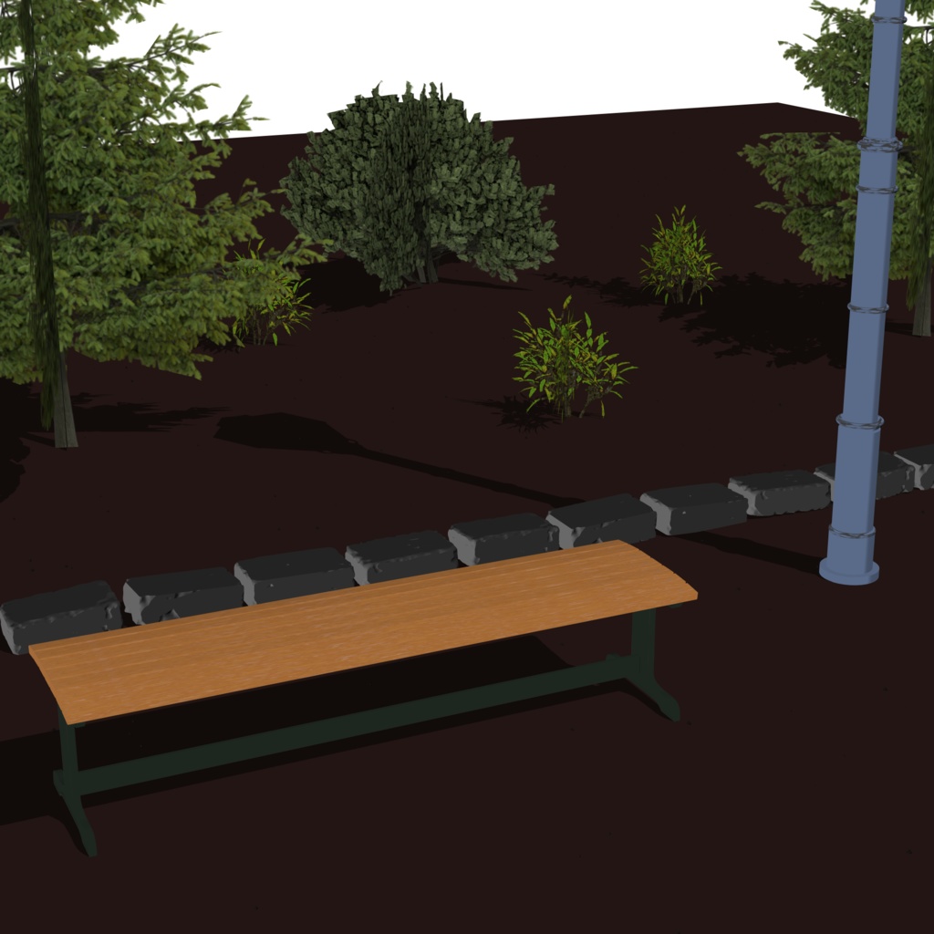 3D_公園のベンチ【クリスタ用素材】